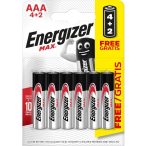 Energizer Max LR03/6 1,5V tartós AAA mikro elem