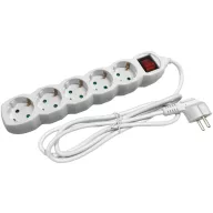 Entac S1 Elosztó 5 Foglalat Kapcsolóval 1,5m 3G1.5