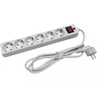   Entac S1SP Elosztó 6 Foglalat Kapcsolóval 1.8m 3G1.5 Túlfeszültség védelemmel