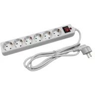   Entac S1SP Elosztó 6 Foglalat Kapcsolóval 3m 3G1.5 Túlfeszültség védelemmel