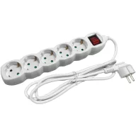Entac S1 Elosztó 5 Foglalat Kapcsolóval 1,5m