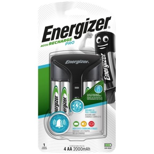 Energizer PRO töltő+4db 2000mAh AA HR6 ceruza tölthető elem