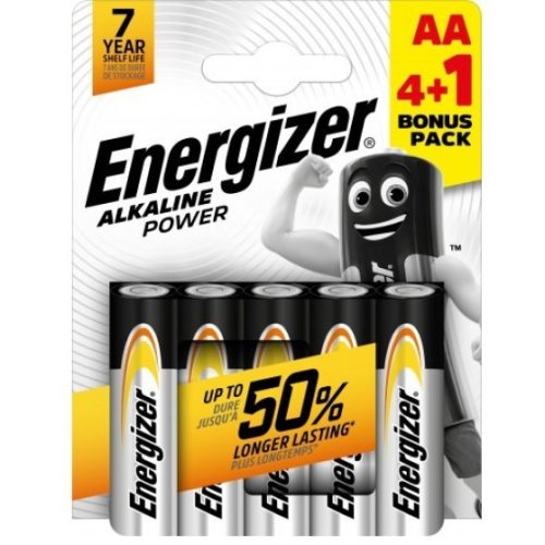 Energizer Alkaline Power LR6/4+1 1,5V tartós AA ceruza elem