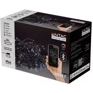   Entac Karácsonyi IP44 Fényfüzér 120 LED hideg fehér 9m Bluetooth aplikáció ECL-BT-120CW