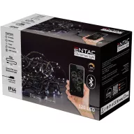  Entac Karácsonyi IP44 Fényfüzér 120 LED meleg fehér 9m Bluetooth aplikáció ECL-BT-120WW