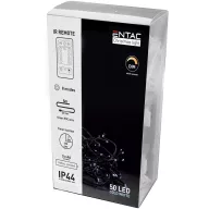   Entac Karácsonyi IP44 Fényfüzér 50 LED hideg fehér 5m IR Távirányítóval ECL-IR-50CW