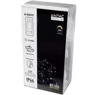   Entac Karácsonyi IP44 Fényfüzér 50 LED meleg fehér 5m IR Távirányítóval ECL-IR-50WW