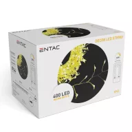   Entac Karácsonyi IP44 400 LED Fürtös Arany Drótfüzér meleg fehér 6.7m ECL-MG400WW-FS