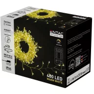   Entac Karácsonyi IP44 400 LED Fürtös Arany Drótfüzér meleg fehér 6.7m ECL-MG400WW
