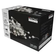   Entac Karácsonyi IP44 Fényfüzér 15mm Balls 120 LED 9m hideg fehér ECL-PPB-120CW