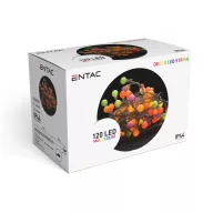   Entac Karácsonyi IP44 Fényfüzér 15mm Balls 120 LED 9m színes ECL-PPB-120MC