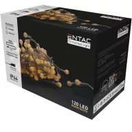   Entac Karácsonyi IP44 Fényfüzér 15mm Balls 120 LED 9m meleg fehér ECL-PPB-120WW