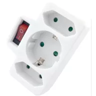   Entac EPAG-1EE2E-SW Kapcsolóval 3 Aljzat 1 Földelt 2 Euro Hálózati Adapter