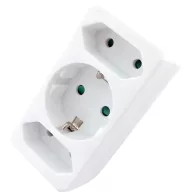   Entac EPAG-1EE2E 3 Aljzat 1 Földelt 2 Euro Hálózati Adapter