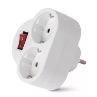   Entac EPAG-2EE-SW Kapcsolóval 2 Aljzat 2 Földelt Hálózati Adapter