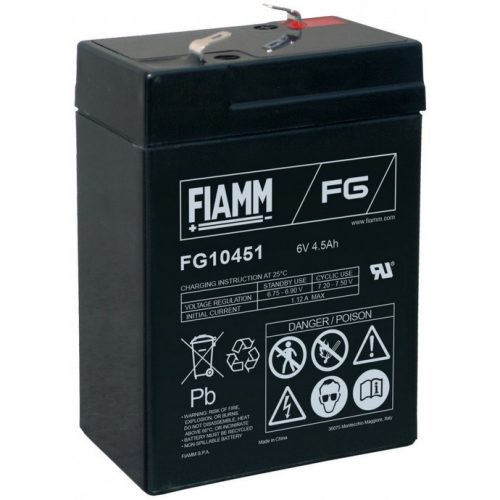 FIAMM FG10451 6V 4,5Ah zselés riasztó akkumulátor