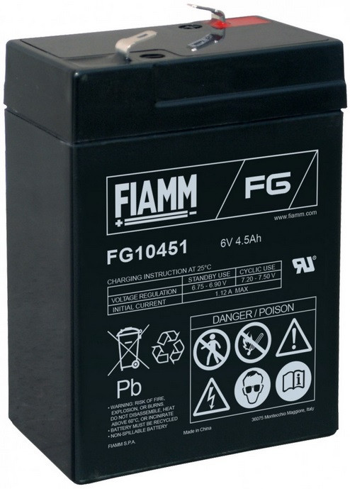 FIAMM FG10451 6V 4,5Ah gondozásmentes akkumulátor - AKKUFORRAS.hu