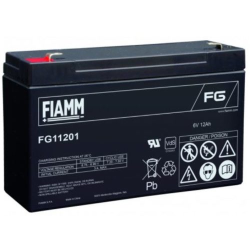 FIAMM FG11201 6V 12Ah zselés riasztó akkumulátor