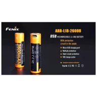 18650 2600mAh Fenix-Light USB-C 3,6V Li-ion akkumulátor