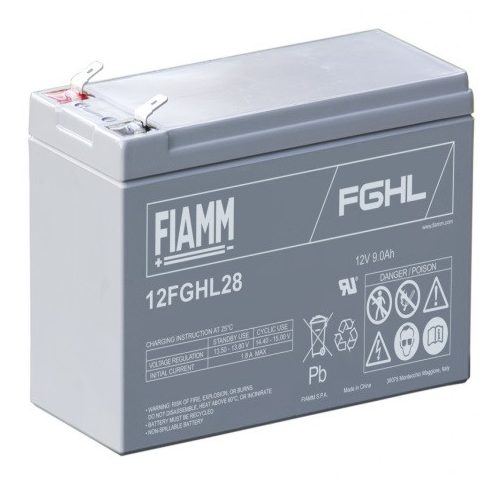 FIAMM 12FGHL28 12V 7,2Ah Nagy kisütőáramú ipari zárt (zselés) ólomakkumulátor 