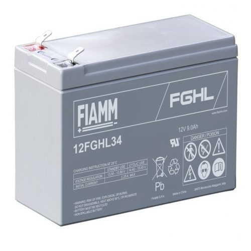 FIAMM 12FGHL34 12V 9Ah Nagy kisütőáramú ipari zárt (zselés) ólomakkumulátor
