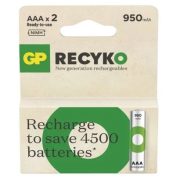 GP ReCyko 950mAh NiMH HR03 AAA 2db tölthető mikro elem B25112