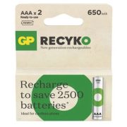 GP ReCyko 650mAh NiMH HR03 AAA 2db tölthető mikro elem B25162