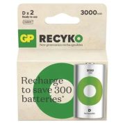 GP ReCyko 3000mAh NiMH HR20 D 2db tölthető góliát elem B2543