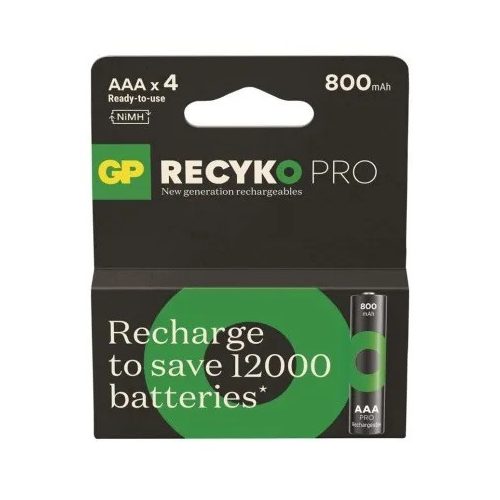 GP ReCyko Pro 800mAh NiMH Akkumulátor HR03 (AAA) 4db B26184