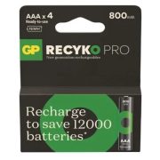 GP ReCyko Pro 800mAh NiMH HR03 AAA 4db tölthető mikro elem B26184