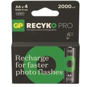 GP ReCyko Pro Photo Flash 2000mAh NiMH HR6 AA 4db tölthető ceruza elem B2629