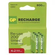   GP Recharge 800mAh HR03/6S B27186 NiMH mikro akkumulátor AAA tölthető elem