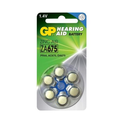 GP ZA675 PR675 PR44 6db hallókészülék elem