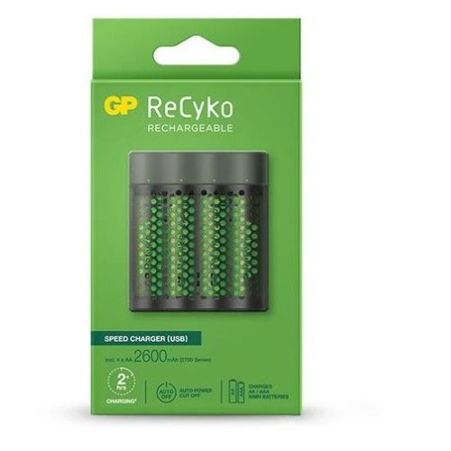  GP Akkumulátor töltő Speed M451 + 4xAA ReCyko 2700mAh VÉGKIÁRUSÍTÁS