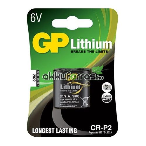 GP CRP2 2CRP2 2CR-P2 2CRP2 223 6V Foto lithium elem