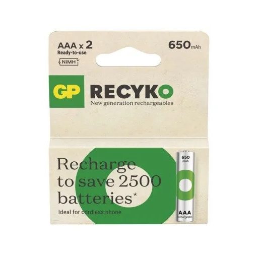 GP ReCyko 650mAh HR03/2BP B25162 NiMH mikro akkumulátor AAA tölthető elem