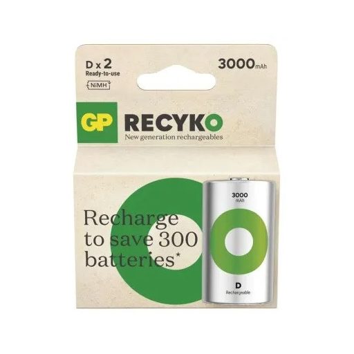 GP ReCyko 3000mAh HR20/2BP B2543 NiMH góliát akkumulátor D tölthető elem