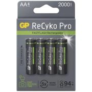 GP ReCyko Pro FASTFLASH AA 2000mAh B2420 4db ceruza tölthető elem