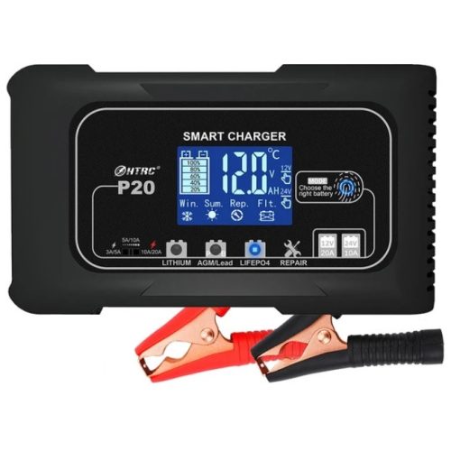 HTRC Smart Charger P20 12V/24V 20A savas/litium akkumulátor töltő