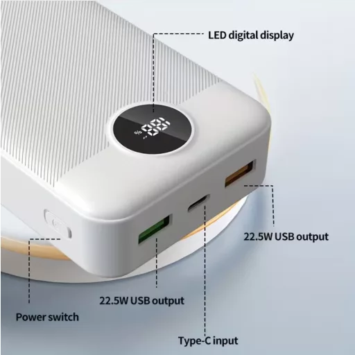 50000mAh LED kijelzős külső akkumulátor Powerbank
