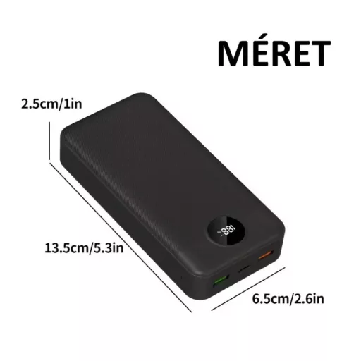 50000mAh LED kijelzős külső akkumulátor Powerbank