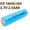 18650-26V 2500mAh 15A ipari 3,7V Li-ion akkumulátor