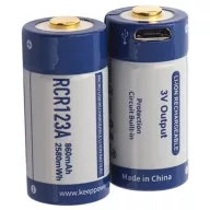   KeepPower RCR123A 860mAh 16340 USB tölthető fotó elem 3V Litium-ion akkumulátor