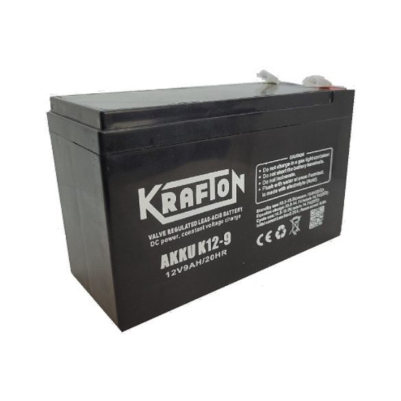 Krafton 12V 9Ah K12-9 zselés akkumulátor