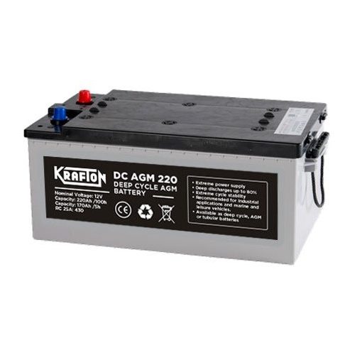 Krafton KCD12-220 12V 220Ah DC AGM ciklikus akkumulátor