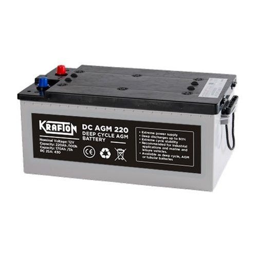 Krafton KCD12-220 12V 220Ah DC AGM elektromos kerékpár akkumulátor