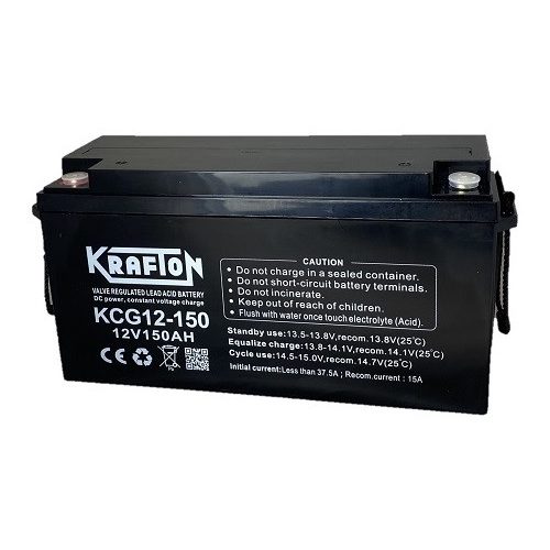 Krafton KCG12-150 12V 150Ah napelem akkumulátor