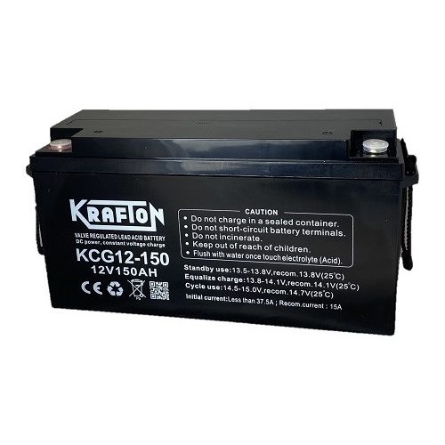 Krafton KCG12-150 12V 150Ah ciklikus szolár akkumulátor