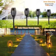 Napelemes kültéri LED lángfáklya lámpa