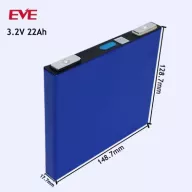   EVE LF22K 3,2V 21Ah LiFePo4 (A osztály)Highrate akkumulátor cella